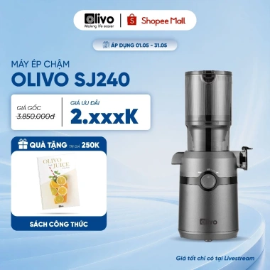Máy Ép Chậm OLIVO SJ240 - Ép Trái Cây, Rau Củ 98% Bã, Cổ Rộng, Dễ Vệ Sinh, Kem Hoa Quả - 2,490,000 VND
