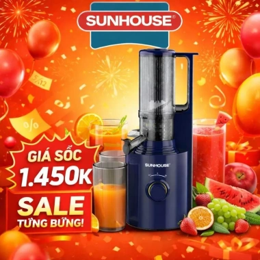 Máy ép chậm Sunhouse SHD5.512 250W ép kiệt bã mọi loại hoa quả, rau củ, giá 1,450,000₫