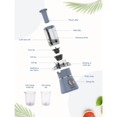 Máy ép chậm SUNHOUSE SHD5.518 ép chậm thông minh bảo hành 12 tháng, giá 1.42 triệu 5