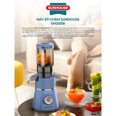 Máy ép chậm SUNHOUSE SHD5.518 ép chậm thông minh bảo hành 12 tháng, giá 1.42 triệu 8