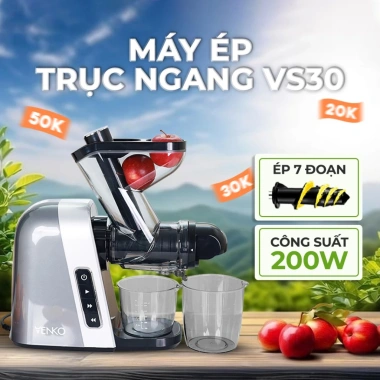 Máy ép chậm trục ngang Venko VS30 200W - Ép trái cây, rau củ không tiếng ồn, kiệt bã, giá 1.823.878₫
