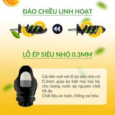 Máy ép chậm trục ngang Venko VS30 200W - Ép trái cây, rau củ không tiếng ồn, kiệt bã, giá 1.823.878₫