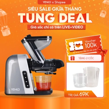 Máy Ép Chậm Trục Ngang Venko VS30 Giữ 95% Nước, Ép Kiệt Bã 7 Đoạn, Giá 1.88 triệu