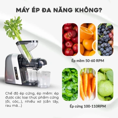 Máy Ép Chậm Trục Ngang Venko VS30 Giữ 95% Nước, Ép Kiệt Bã 7 Đoạn, Giá 1.88 triệu 7 Máy Ép Chậm Trục Ngang Venko VS30 Giữ 95% Nước, Ép Kiệt Bã 7 Đoạn, Giá 1.88 triệu 7