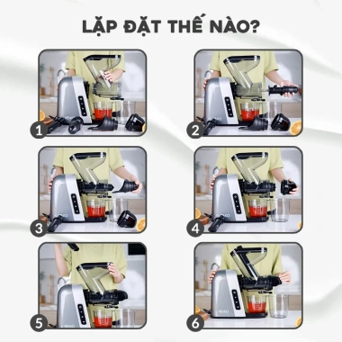 Máy Ép Chậm Trục Ngang Venko VS30 Giữ 95% Nước, Ép Kiệt Bã 7 Đoạn, Giá 1.88 triệu