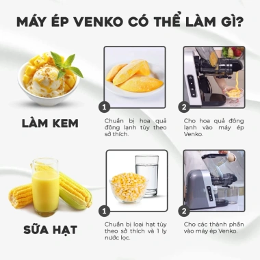 Máy Ép Chậm Trục Ngang Venko VS30 Giữ 95% Nước, Ép Kiệt Bã 7 Đoạn, Giá 1.88 triệu 9 Máy Ép Chậm Trục Ngang Venko VS30 Giữ 95% Nước, Ép Kiệt Bã 7 Đoạn, Giá 1.88 triệu 9