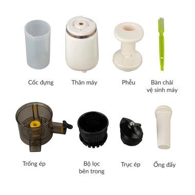 Máy ép chậm Venko VS-M150 - ép trái cây, rau củ, làm kem & sữa hạt, kèm cốc, chổi 4 Máy ép chậm Venko VS-M150 - ép trái cây, rau củ, làm kem & sữa hạt, kèm cốc, chổi 4
