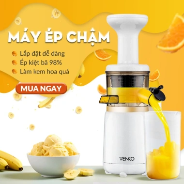 Máy ép chậm Venko VS-M150 - ép trái cây, rau củ, làm kem & sữa hạt, kèm cốc, chổi