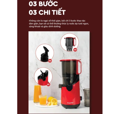 Máy ép hoa quả nguyên quả 3S Lazychef Premium LC04ME 200W - Ép trái cây, làm kem, giá giảm 1,55 triệu