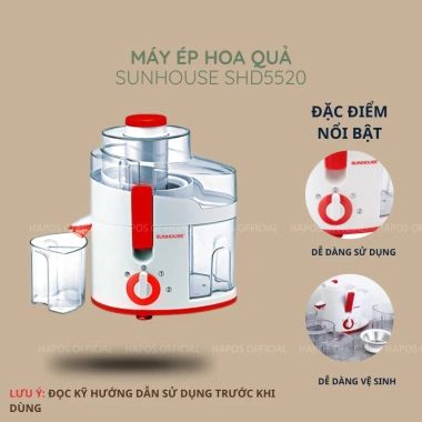 Máy ép hoa quả Sunhouse SHD5.520 - Bảo hành 12 tháng, giảm giá tới 18% - 863.800₫ 9 Máy ép hoa quả Sunhouse SHD5.520 - Bảo hành 12 tháng, giảm giá tới 18% - 863.800₫ 9