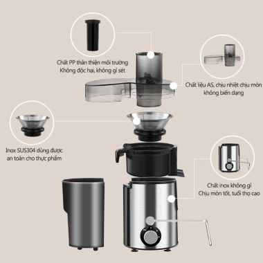 Máy ép nguyên quả hiện đại 2 chế độ ép nhanh - Công nghệ siêu kiệt, giá 475.000₫ 5 Máy ép nguyên quả hiện đại 2 chế độ ép nhanh - Công nghệ siêu kiệt, giá 475.000₫ 5