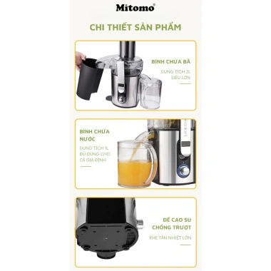 Máy ép nhanh Mitomo KJ3.057 1.000W - Công suất cao, giảm giá 1.995k, hàng chính hãng 7 Máy ép nhanh Mitomo KJ3.057 1.000W - Công suất cao, giảm giá 1.995k, hàng chính hãng 7