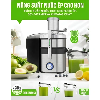 Máy ép nhanh trái cây GREENMIX GM-100 1.000W, miệng 75mm - giá ưu đãi 1.45 triệu