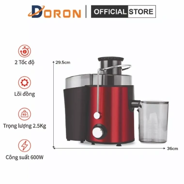 Máy ép rau củ quả 600W tiện lợi, dễ tháo lắp, vệ sinh nhanh, giá chỉ 495.000 VND