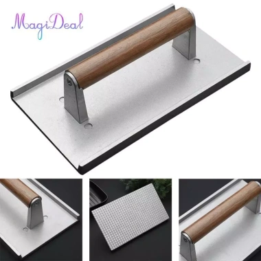 Máy ép thịt bít tết, bánh mì kẹp, rau củ & hamburger, tay cầm gỗ, mài chống dính, nướng 8