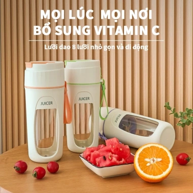 Máy ép trái cây cầm tay 340ml - Lưỡi dao 8 lá, xay đá nhanh, giảm giá 208.000₫