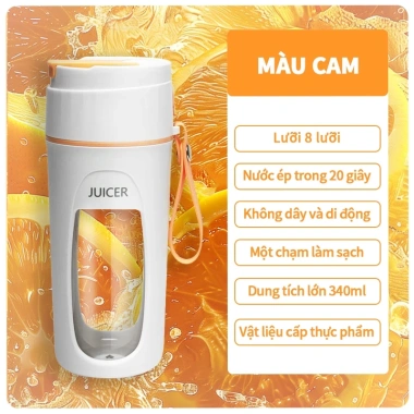 Máy ép trái cây cầm tay 340ml - Lưỡi dao 8 lá, xay đá nhanh, giảm giá 208.000₫ 10 Máy ép trái cây cầm tay 340ml - Lưỡi dao 8 lá, xay đá nhanh, giảm giá 208.000₫ 10