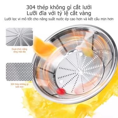 Máy ép trái cây chậm đa chức năng HODEKT 400W 600ml – Ép lá nguyên hạt, giá ưu đãi 569.000₫