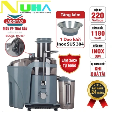 Máy ép trái cây công nghiệp Ladomax 1.180W làm sạch tự động HA-967/969 - cho quán phân loại