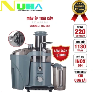 Máy ép trái cây công nghiệp Ladomax 1.180W làm sạch tự động HA-967/969 - cho quán phân loại 3 Máy ép trái cây công nghiệp Ladomax 1.180W làm sạch tự động HA-967/969 - cho quán phân loại 3