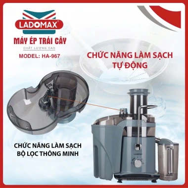 Máy ép trái cây công nghiệp Ladomax 1.180W làm sạch tự động HA-967/969 - cho quán phân loại