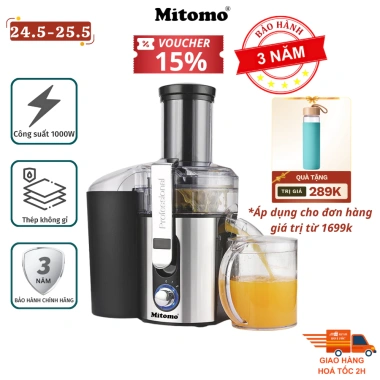 Máy ép trái cây công nghiệp Mitomo KJ-3.057 1.000W - Chuyên dụng quán nước ép, hàng chính hãng, giá ưu đãi 2.195.000 VND