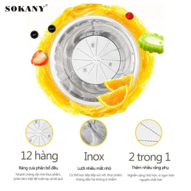 Máy ép trái cây nguyên hạt Sokany 022 500ml 1.000W siêu mạnh, bảo hành 12 tháng, chỉ 649.000₫ 4 Máy ép trái cây nguyên hạt Sokany 022 500ml 1.000W siêu mạnh, bảo hành 12 tháng, chỉ 649.000₫ 4