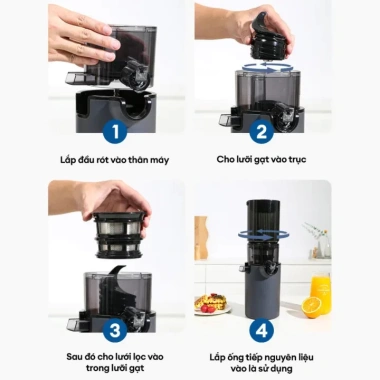 Máy ép trái cây Nineshield SJ08 250W miệng ép lớn, ép kiệt bã, bảo hành 12 tháng, chỉ 1.113.000₫ 5