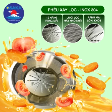 Máy ép trái cây OSAKA JE-206N 300W nhanh nhỏ gọn nguyên trái giảm giá 599k