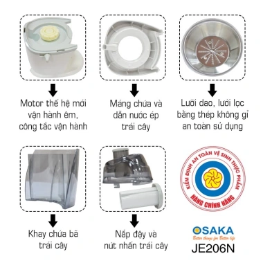 Máy ép trái cây OSAKA JE-206N 300W nhanh nhỏ gọn nguyên trái giảm giá 599k