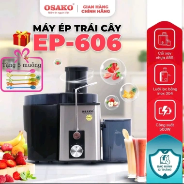Máy ép trái cây Osako EP-606 500W - Ép nhanh, bảo hành 12 tháng, chỉ 860.000₫