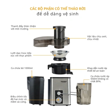 Máy ép trái cây Osako EP-606 500W - Ép nhanh, bảo hành 12 tháng, chỉ 860.000₫ 3 Máy ép trái cây Osako EP-606 500W - Ép nhanh, bảo hành 12 tháng, chỉ 860.000₫ 3