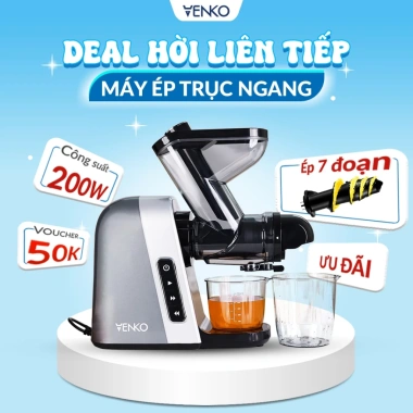 Máy ép trái cây Venko trục ngang công suất mạnh - Giữ 98% dưỡng chất vitamin, giảm giá 15% chỉ 1.890.000₫ 2