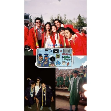 Máy film một lần 36 tấm ảnh màu Halfframe Happy Graduation Xanh Dương ISO 400 - Giá chỉ 495.000 VND