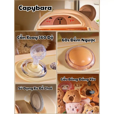 Máy Gắp Thú Bông Capybara Có Nhạc Đèn, Kèm Gấu Bóng Xu Quà Tặng Bé 529.000₫ 3