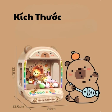 Máy Gắp Thú Bông Capybara Có Nhạc Đèn, Kèm Gấu Bóng Xu Quà Tặng Bé 529.000₫ 9