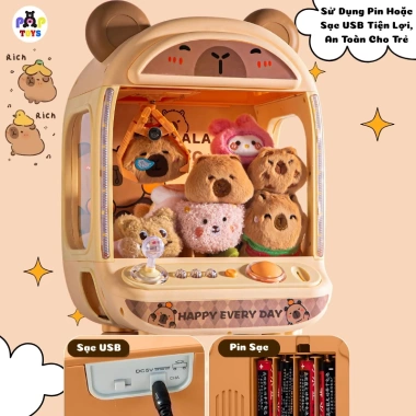 Máy gắp thú bông Capybara lớn, đèn nhạc, đếm thời gian - quà tặng bé, giá 539.000 VND 3 Máy gắp thú bông Capybara lớn, đèn nhạc, đếm thời gian - quà tặng bé, giá 539.000 VND 3