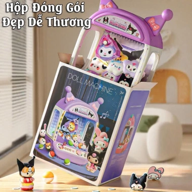 Máy Gắp Thú Bông Kuromi & Melody Kích Thước Lớn, Có Nhạc Đèn Bắt Mắt, Kèm Gấu Bóng Xu - Quà Tặng Ý Nghĩa Cho Bé 6