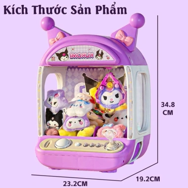 Máy Gắp Thú Bông Kuromi & Melody Kích Thước Lớn, Có Nhạc Đèn Bắt Mắt, Kèm Gấu Bóng Xu - Quà Tặng Ý Nghĩa Cho Bé 9