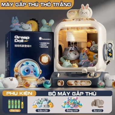 Máy Gắp Thú Bông Thỏ Phi Hành Gia Vũ Trụ – Nhạc, Đèn Sáng, Kèm Gấu & Bóng, Quà Tặng Bé 10 Máy Gắp Thú Bông Thỏ Phi Hành Gia Vũ Trụ – Nhạc, Đèn Sáng, Kèm Gấu & Bóng, Quà Tặng Bé 10