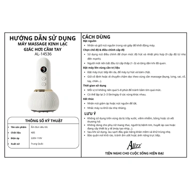 Máy Giác Hơi Cầm Tay ALIZZ 14.536 - Massage Nhiệt Trị Liệu, Giảm Mệt Mỏi, 279.615₫ 9 Máy Giác Hơi Cầm Tay ALIZZ 14.536 - Massage Nhiệt Trị Liệu, Giảm Mệt Mỏi, 279.615₫ 9