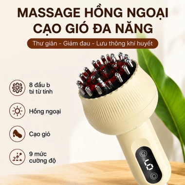 Máy giác hơi cầm tay bản nâng cấp 8 đầu massage, mát xa hồng ngoại, cạo gió kèm tặng tinh dầu - Giá 259.000₫ 2