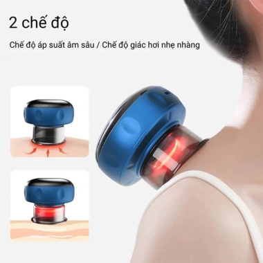 Máy giác hơi cạo gió điện mini cầm tay không dùng lửa, massage 6 cấp độ giảm đau, tăng tuần hoàn máu, 149.000₫