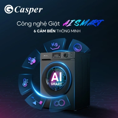 Máy giặt Casper Inverter cửa ngang 8-12.5KG - Lắp đặt 0đ HN HCM, giá chỉ 5.995.000 VND