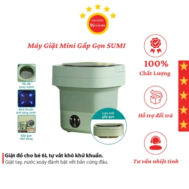 Máy Giặt Gấp Gọn SUMI 36W - Khử khuẩn ánh sáng xanh cho tất, đồ lót, đồ bé, 229.000đ 3
