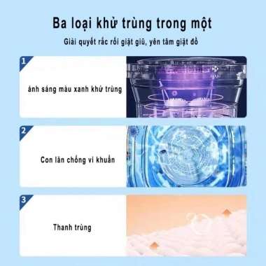 Máy Giặt Gấp Gọn SUMI 36W - Khử khuẩn ánh sáng xanh cho tất, đồ lót, đồ bé, 229.000đ 5