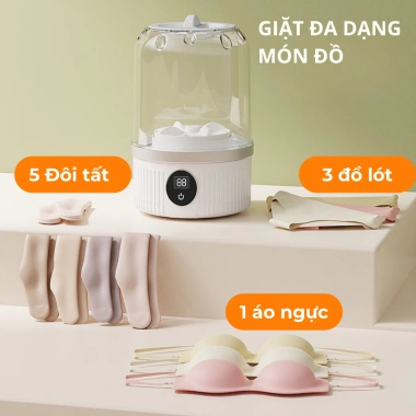 Máy giặt mini 2 chế độ tự động, gấp gọn tiện lợi, giặt đồ lót và quần áo bé, chỉ 275k