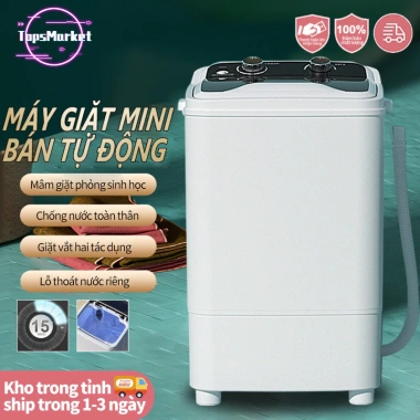 Máy giặt mini bán tự động 7kg - Tiện lợi cho cá nhân, gia đình nhỏ, đổi lỗi 7 ngày, làm sạch ánh sáng, giảm 23%