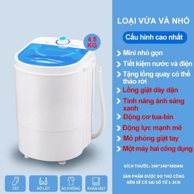 Máy giặt mini bán tự động 7kg - Tiện lợi cho cá nhân, gia đình nhỏ, đổi lỗi 7 ngày, làm sạch ánh sáng, giảm 23%