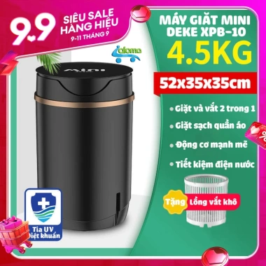 Máy giặt mini DEKE XPB-10 xoáy mạnh, đảo chiều, 4kg - Giá ưu đãi 825.000₫